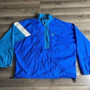 VTG Nike Windbreaker Mens XL Vented Colorblock Pullover Jacket 1/2 Zip‎ Grey Tag